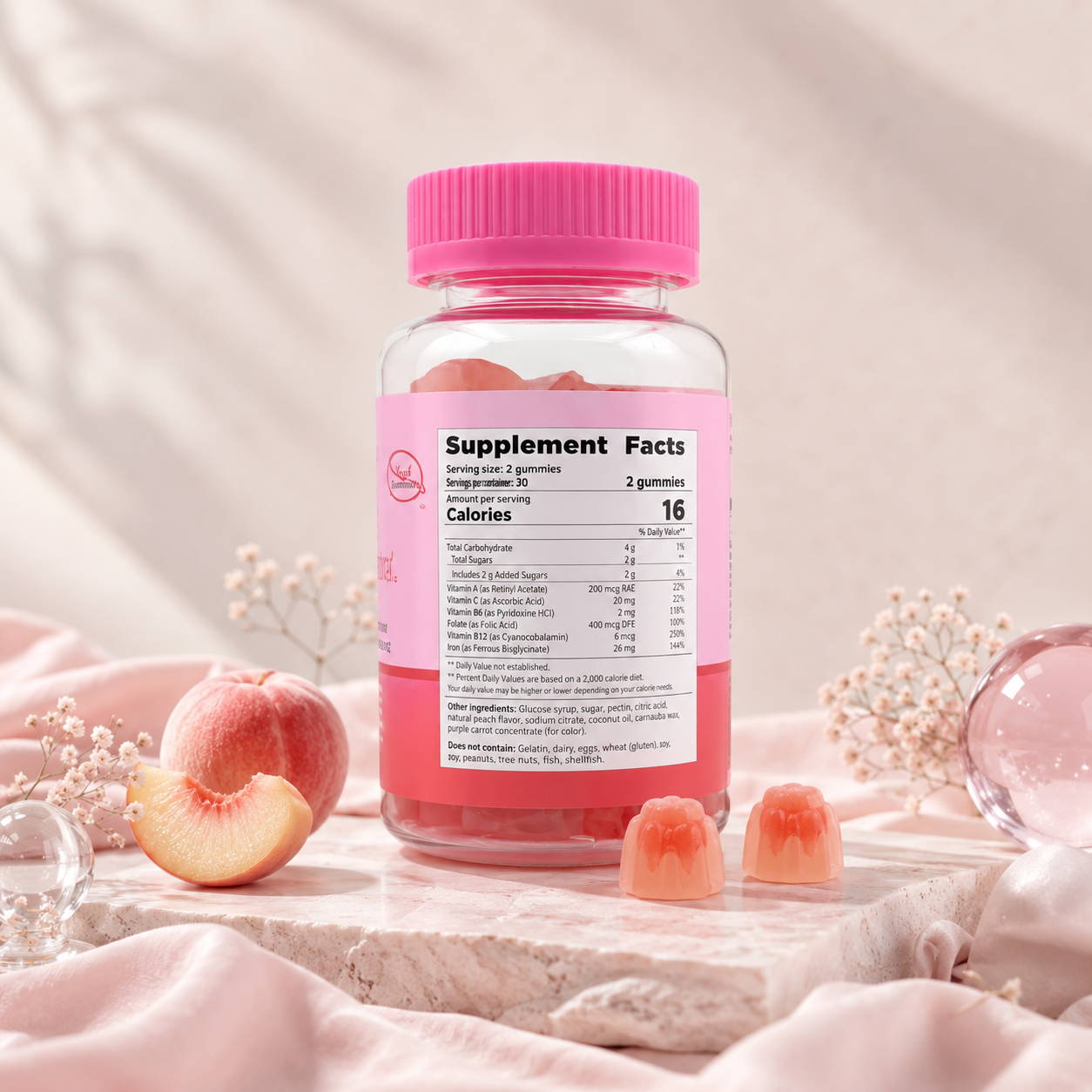 Calcium Iron And Zinc Nutritional Supplements For Sandwich Gummies
