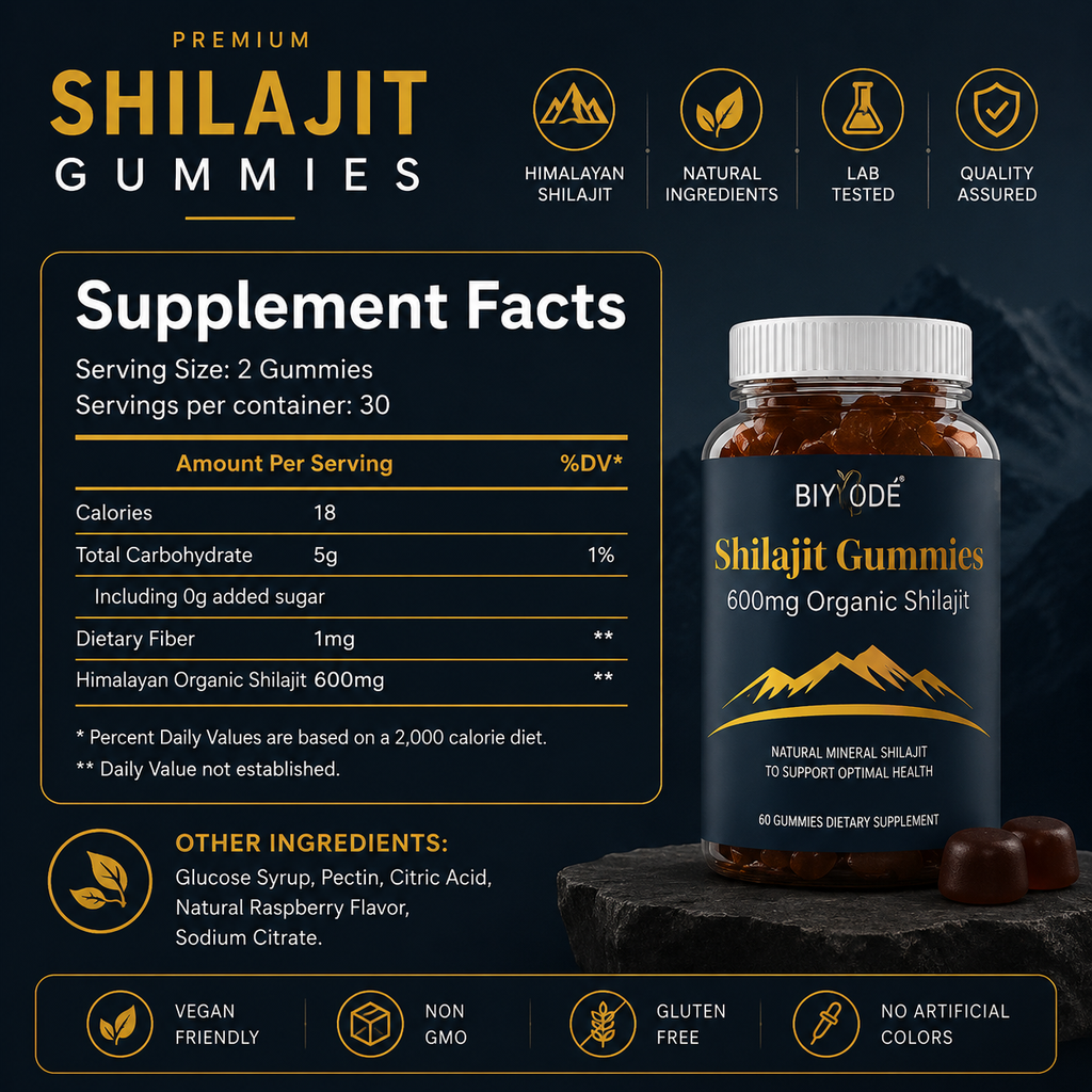 Jiabeikang New Design Wholesale Health Food Supplements Pure Himalayan Shilajit Gummies