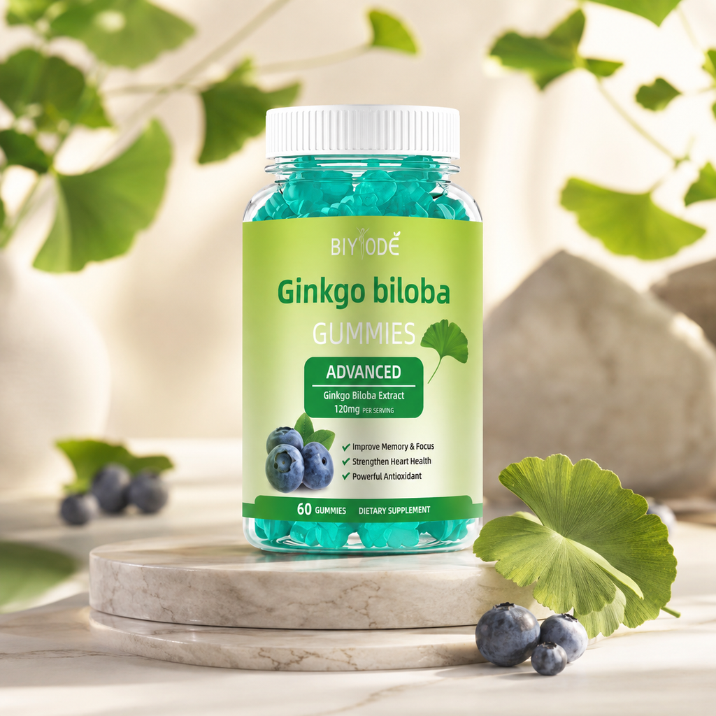 Fast Shipping Ready Stock Wholesale Herbal Supplements Ginkgo Biloba Gummies For Memory & Focus Support