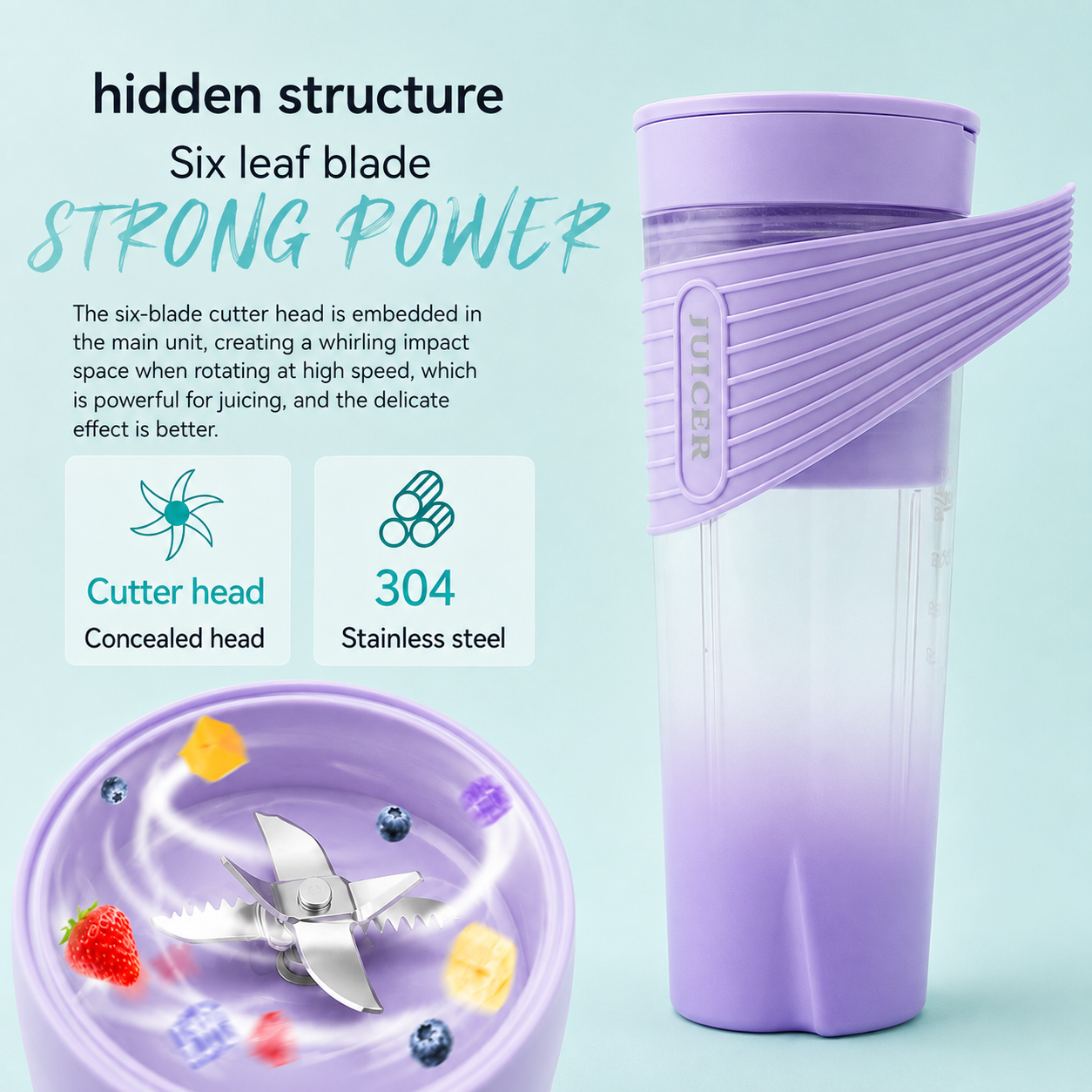 Portable Blender Sports Fashion Portable Rechargeable Mixing Cup Kitchen Gadgets