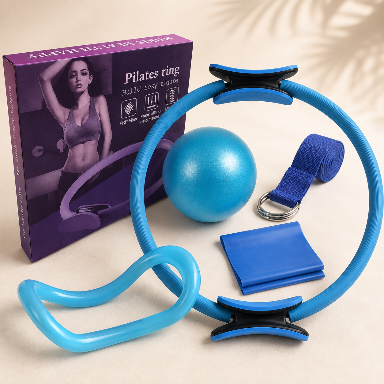 Six Piece Yoga Pilates Circle Set Bodybuilding Fitness Equipment Pilates Sport Training Workout