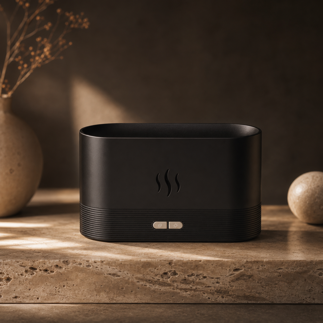 Aroma Diffuser With Flame Light Mist Humidifier Aromatherapy Diffuser With Waterless Auto-Off Protection For Spa Home Yoga Office
