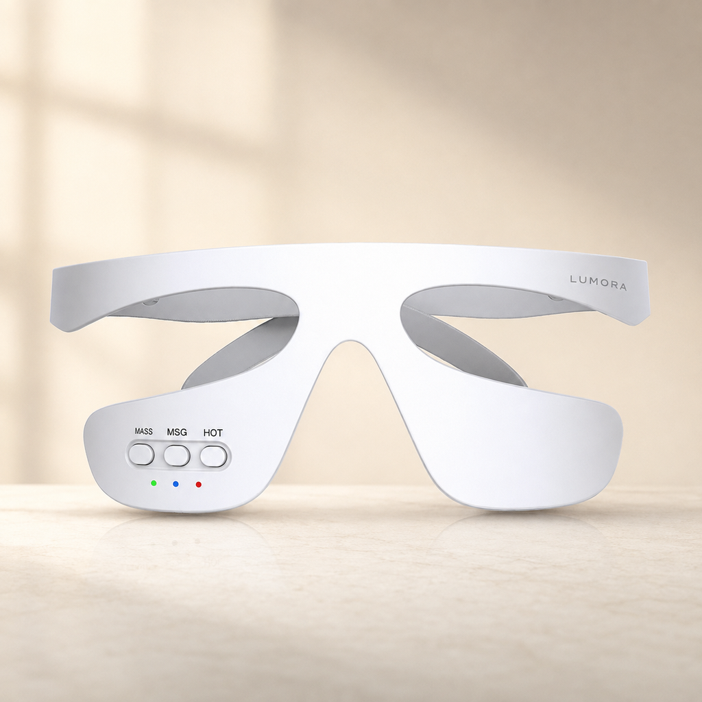 LUMORA eye massager — clean studio product view
