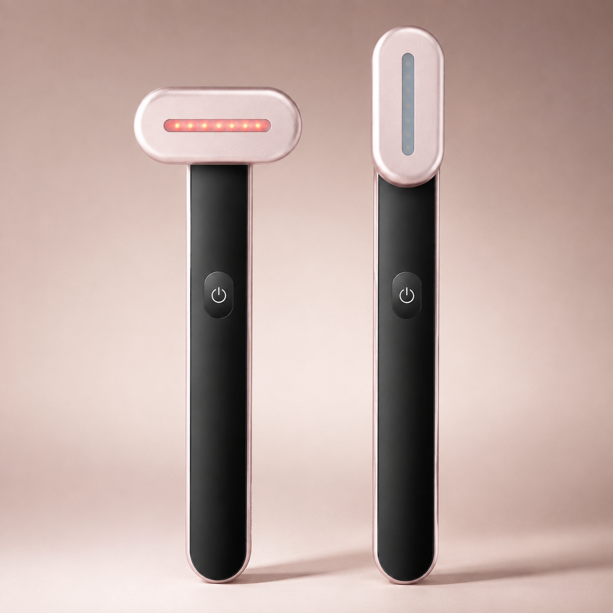 LUMORA facial wand shown from the front with the head horizontal and rotated vertically