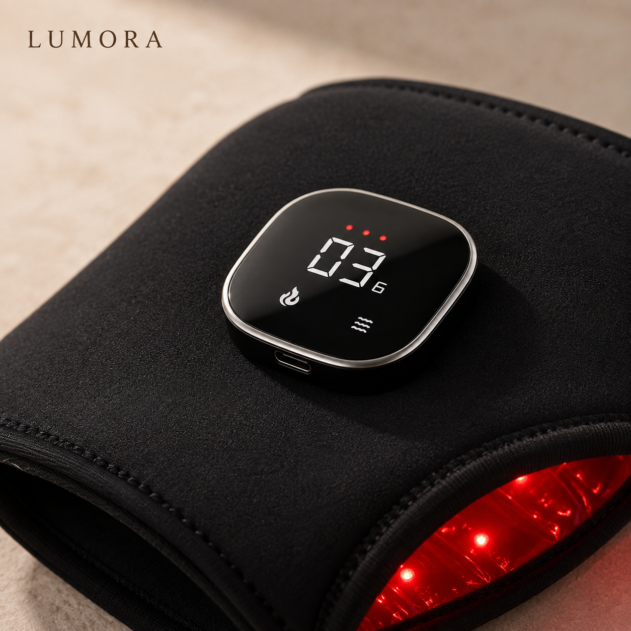 LUMORA infrared therapy wrap digital controller
