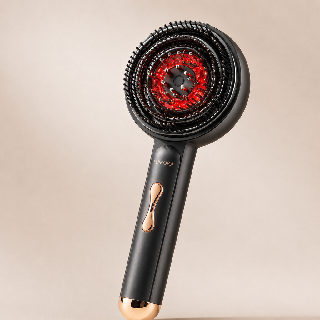 LUMORA graphite red light massage comb